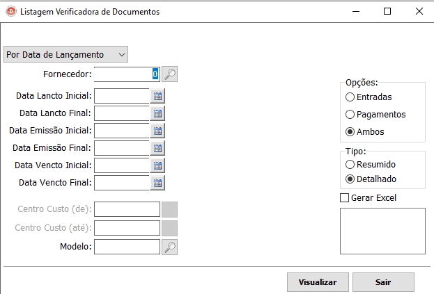 Relatório verificadora de documentos.