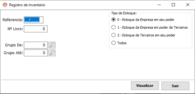 Registro de Inventário.
