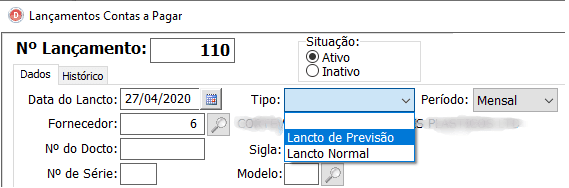 Gestão de antecipação de valores recebidos.